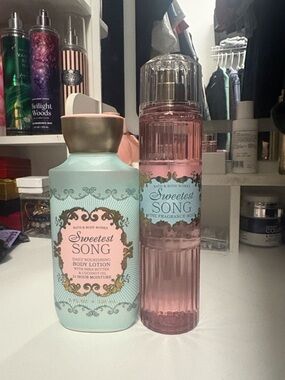 Bath & Body Works Sweetest Song Lotion & Mist - Aqua and Pink